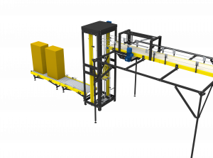 Conveyor line for transporting boxes