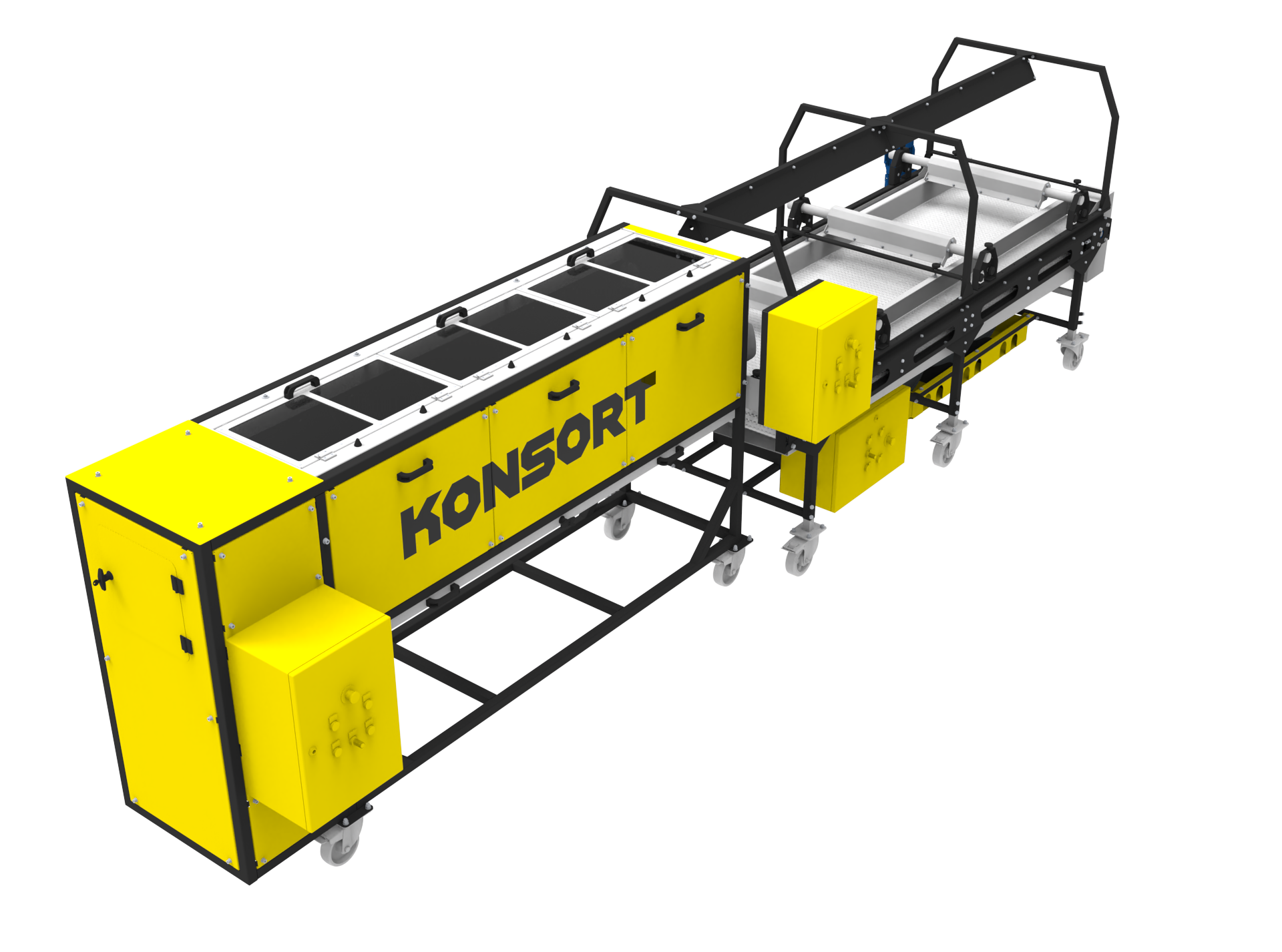 Конвейерная линия мойки и частичного осушения овощей